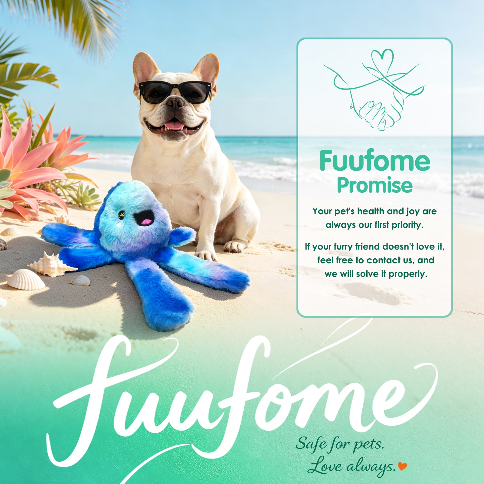 Fuufome Electric jellyfish Squeaky Plush Dog Toy