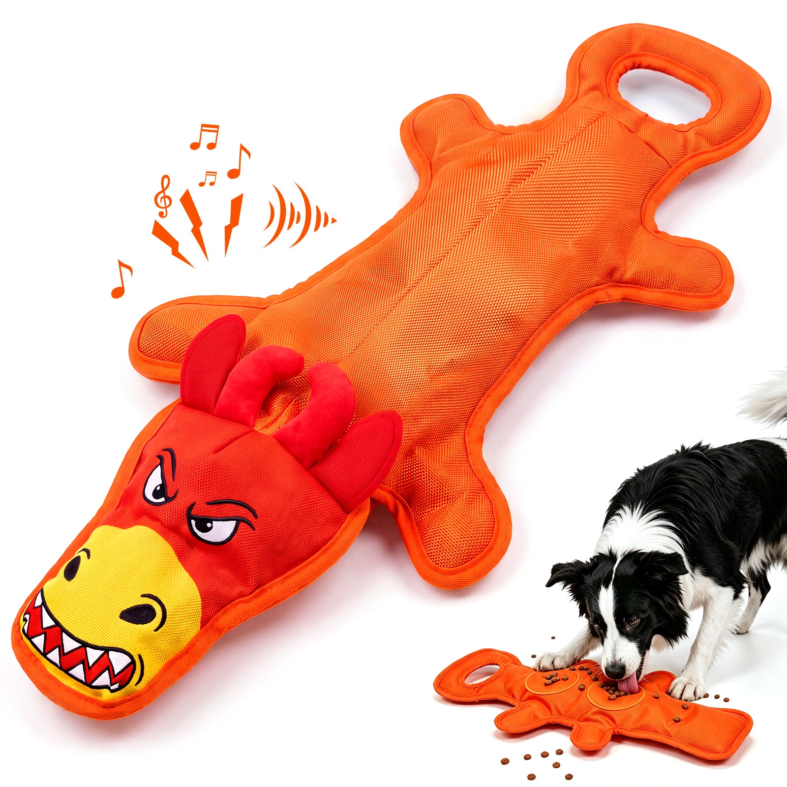 Fuufome 60cm stretched canvas cow Squeaky Plush Dog Toy