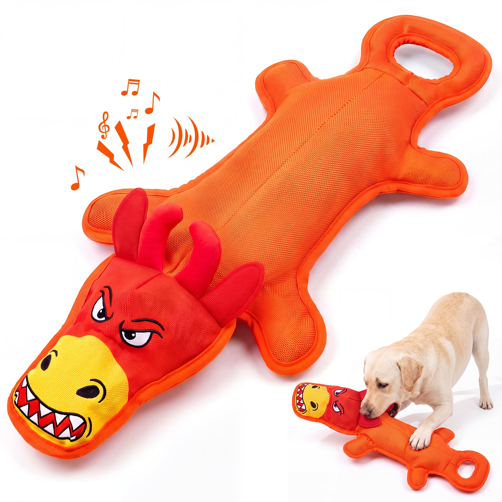 Fuufome 60cm stretched canvas cow Squeaky Plush Dog Toy