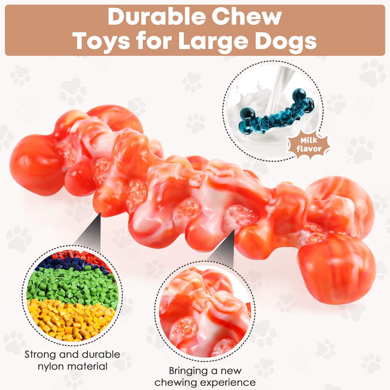 Fuufome Double Color Flame Bone, 2-piece set Chew Dog Toy