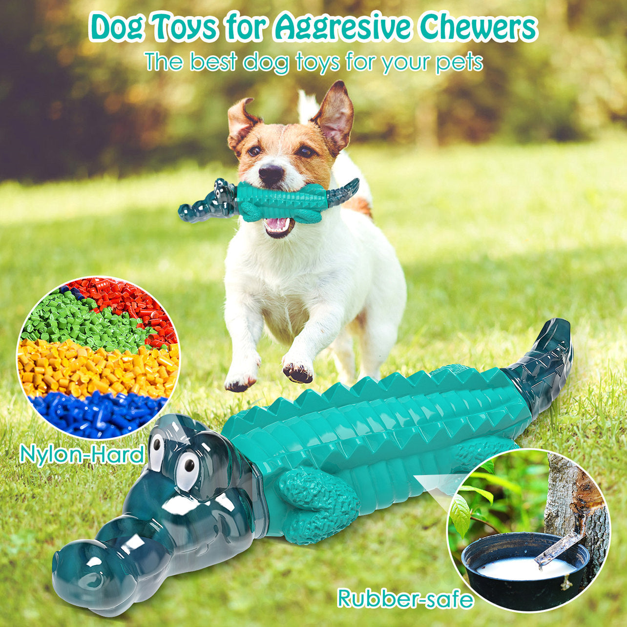 Fuufome Blue Crocodile Chew Dog Toy
