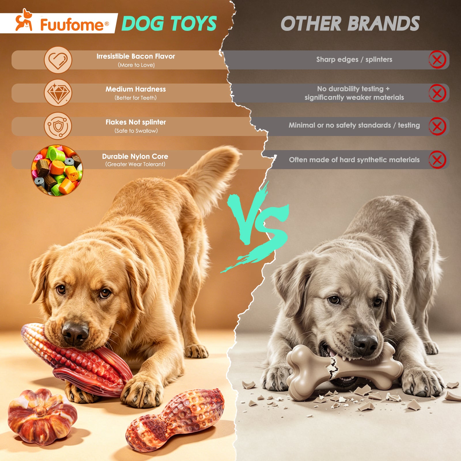 Fuufome Corn, peanuts and pumpkin set of 3 items Chew Dog Toy