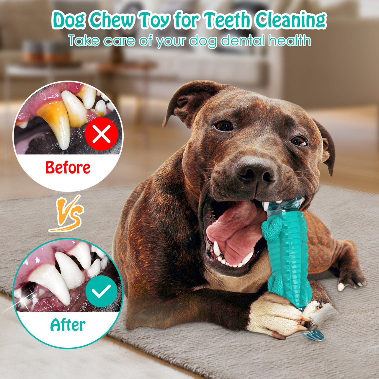 Fuufome Blue Crocodile Chew Dog Toy