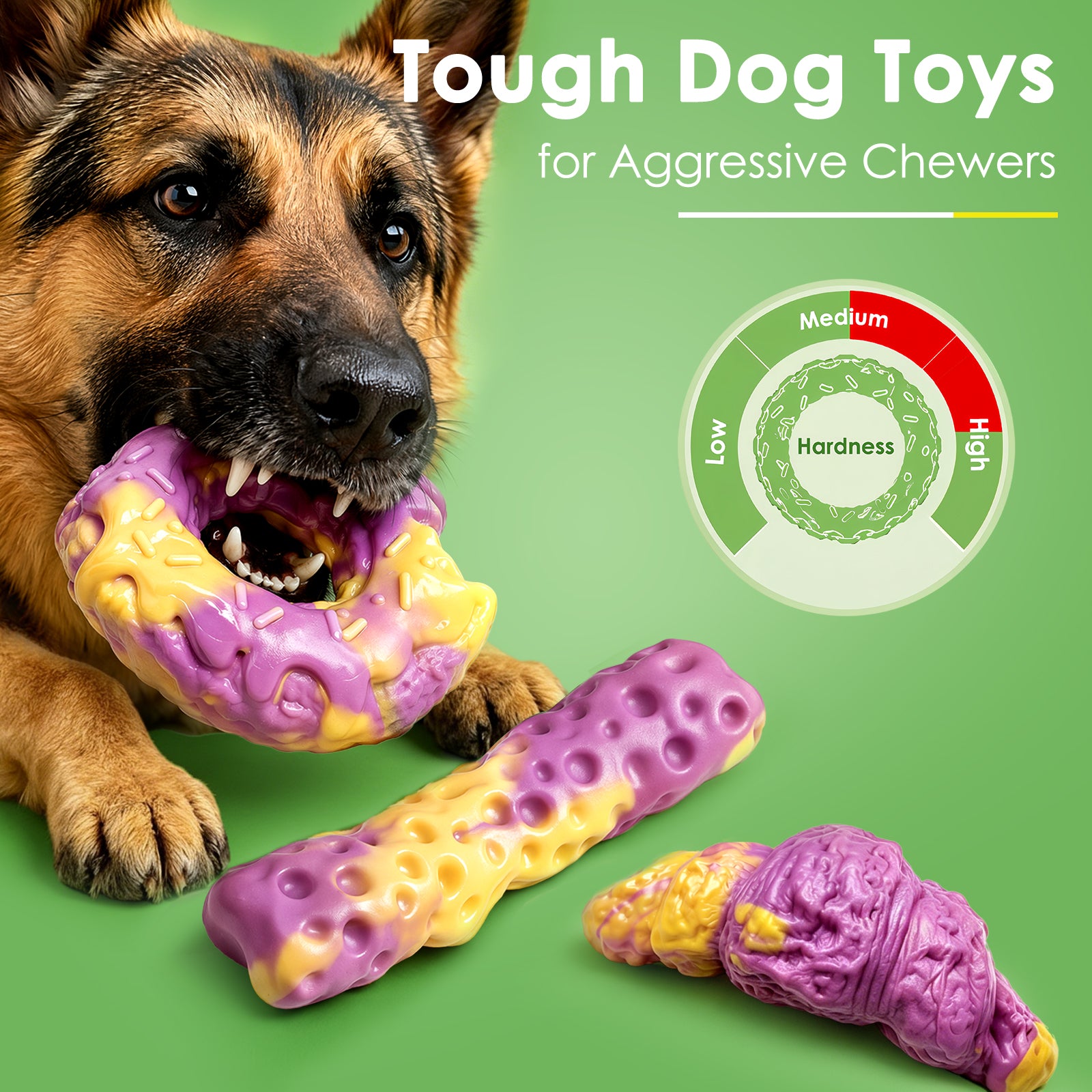 Fuufome Bread nylon three-piece set Chew Dog Toy