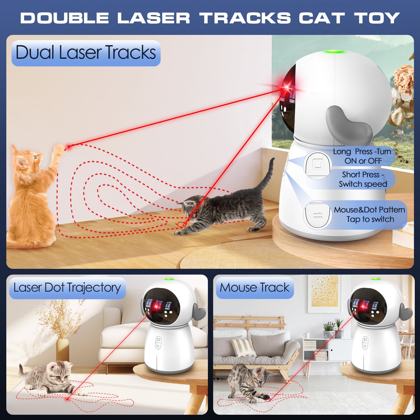 Fuufome Dual-Laser Interactive Cat Toy