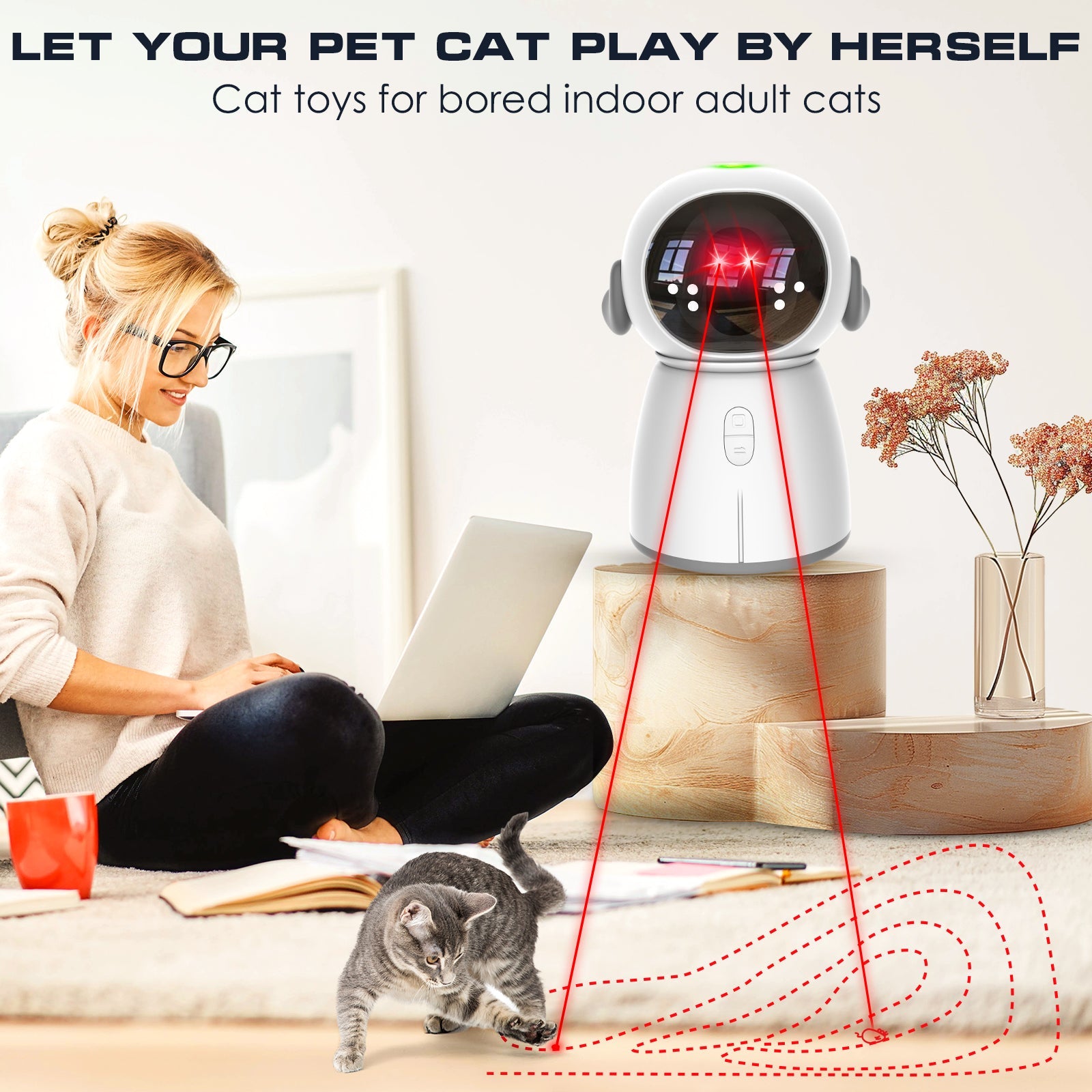 Fuufome Dual-Laser Interactive Cat Toy