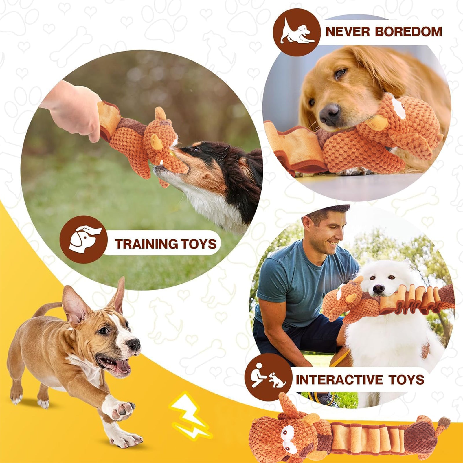 Fuufome Stretching Cow Plush Dog Toy