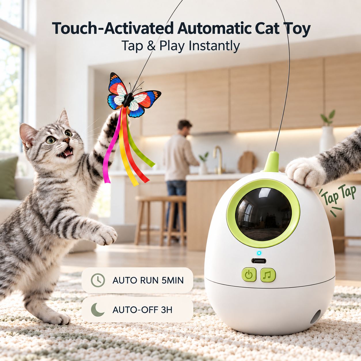 Fuufome Laser Inverted Figure Three-speed Interactive Cat Toy