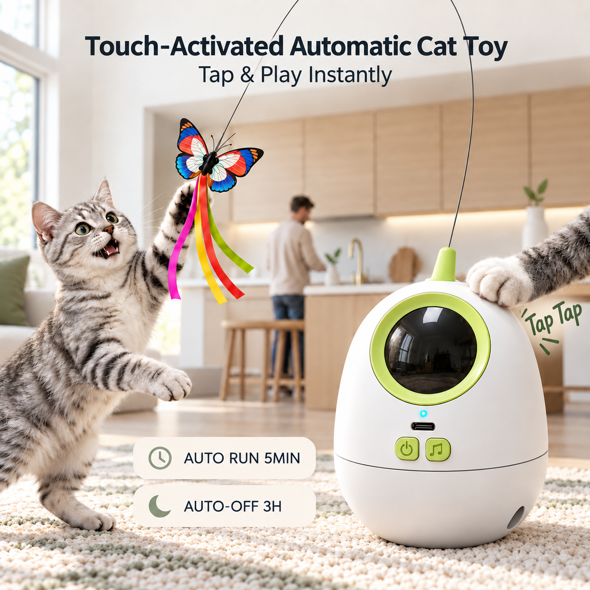 Fuufome Laser Inverted Figure Three-speed Interactive Cat Toy