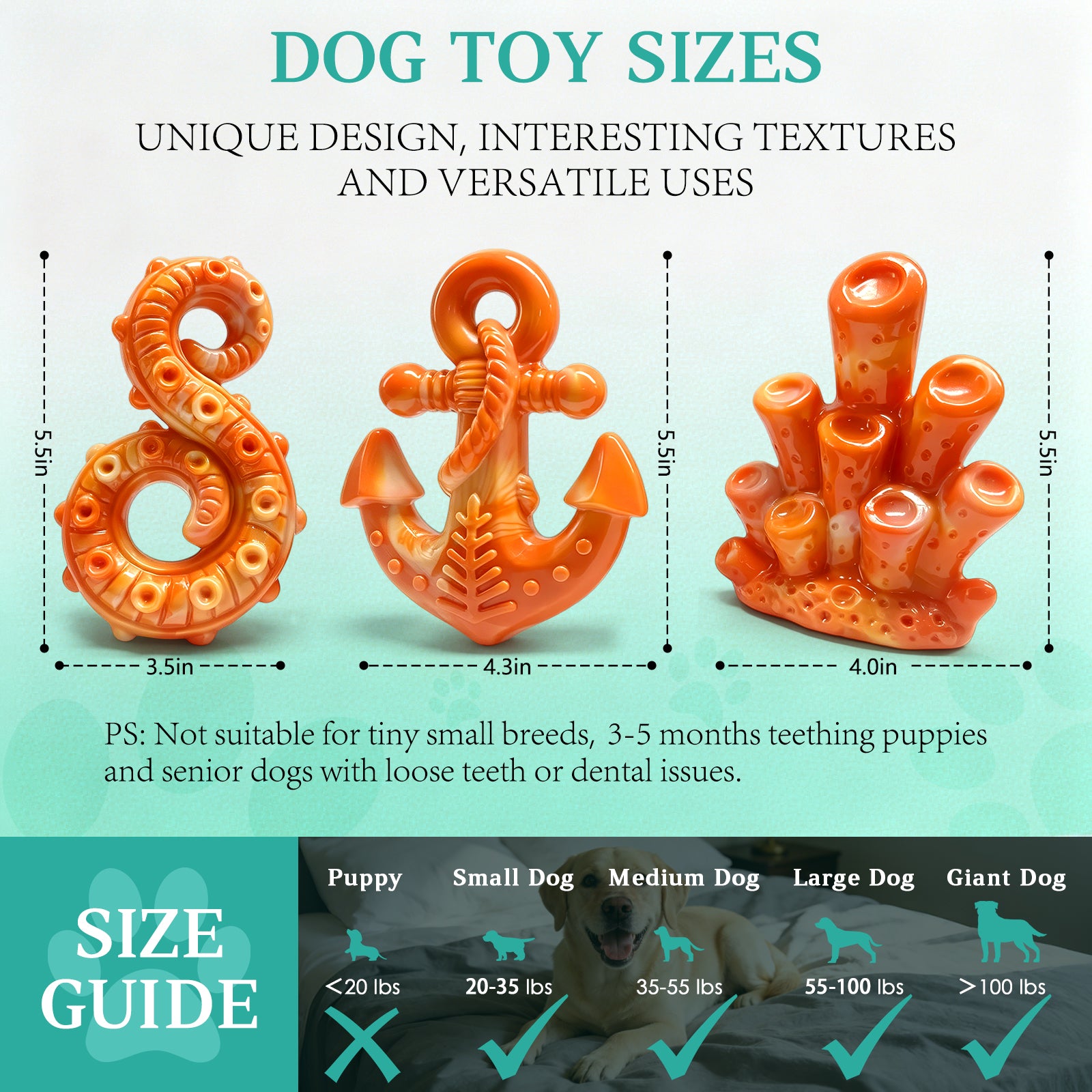 Fuufome Ocean Three-Piece Chew Dog Toy