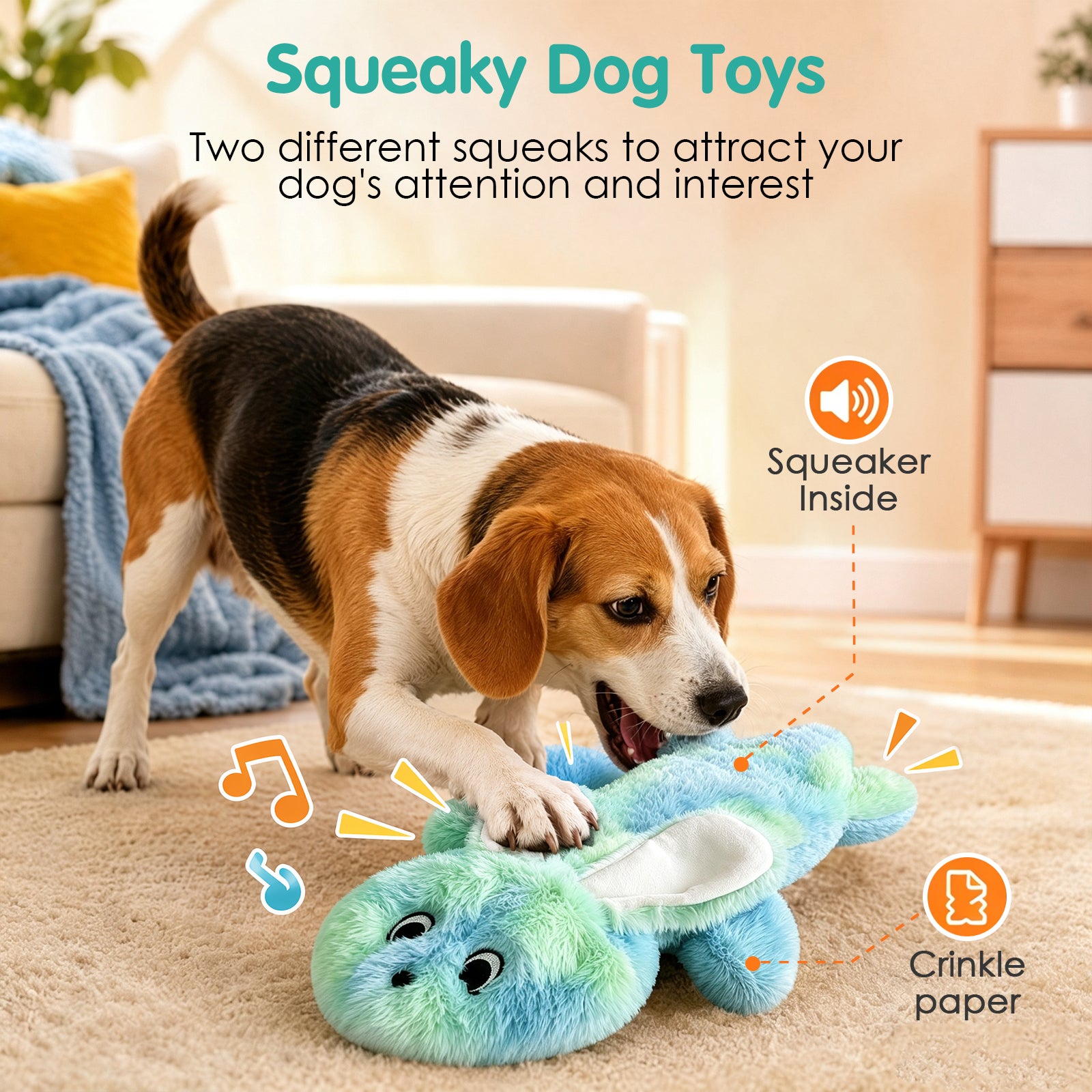 Fuufome Hollow Rabbit Squeaky Plush Dog Toy