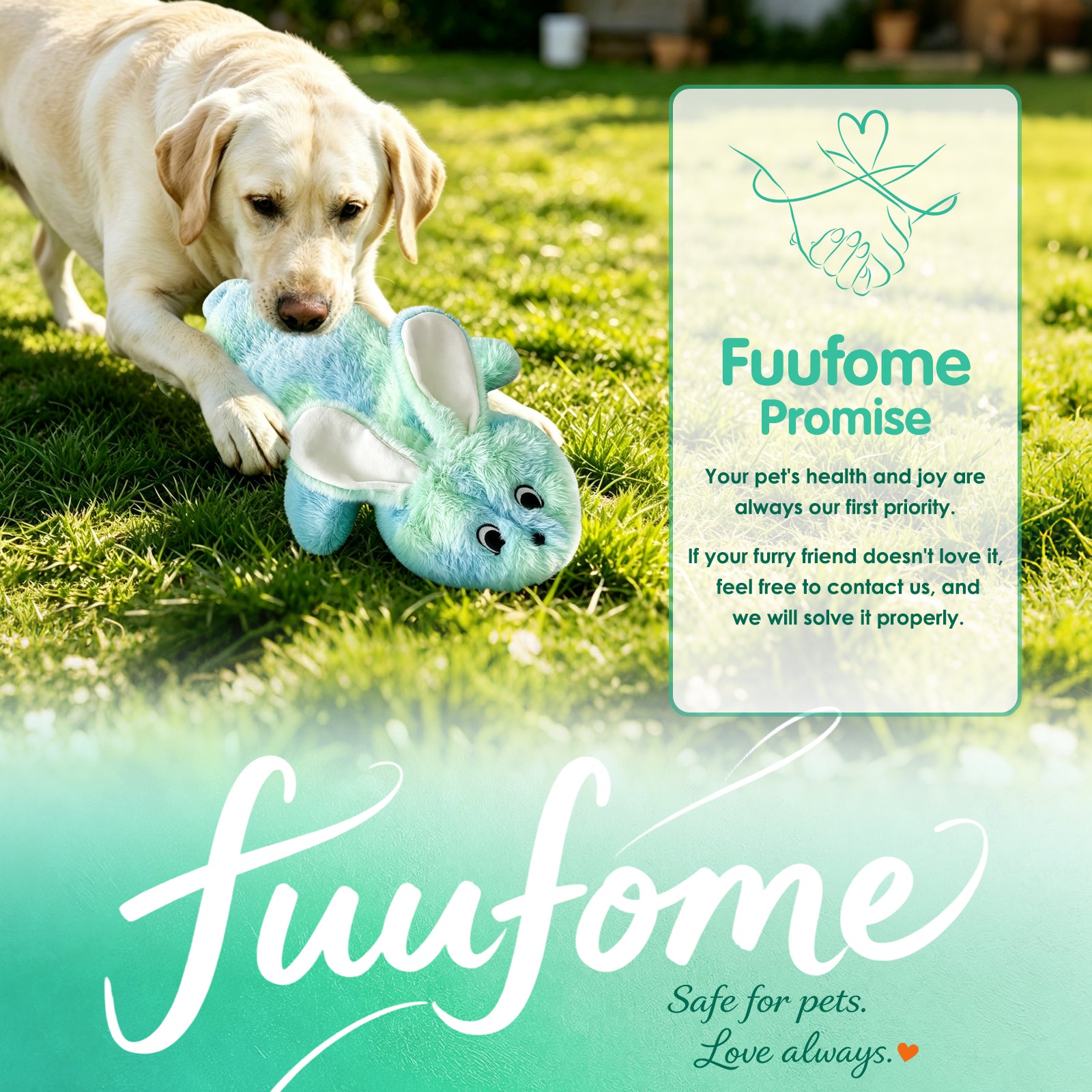 Fuufome Hollow Rabbit Squeaky Plush Dog Toy