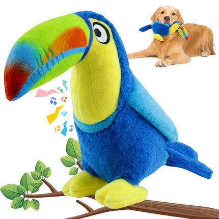 Fuufome Bite Resistant Toucan Squeak Plush Dog Toy Main Figure 1