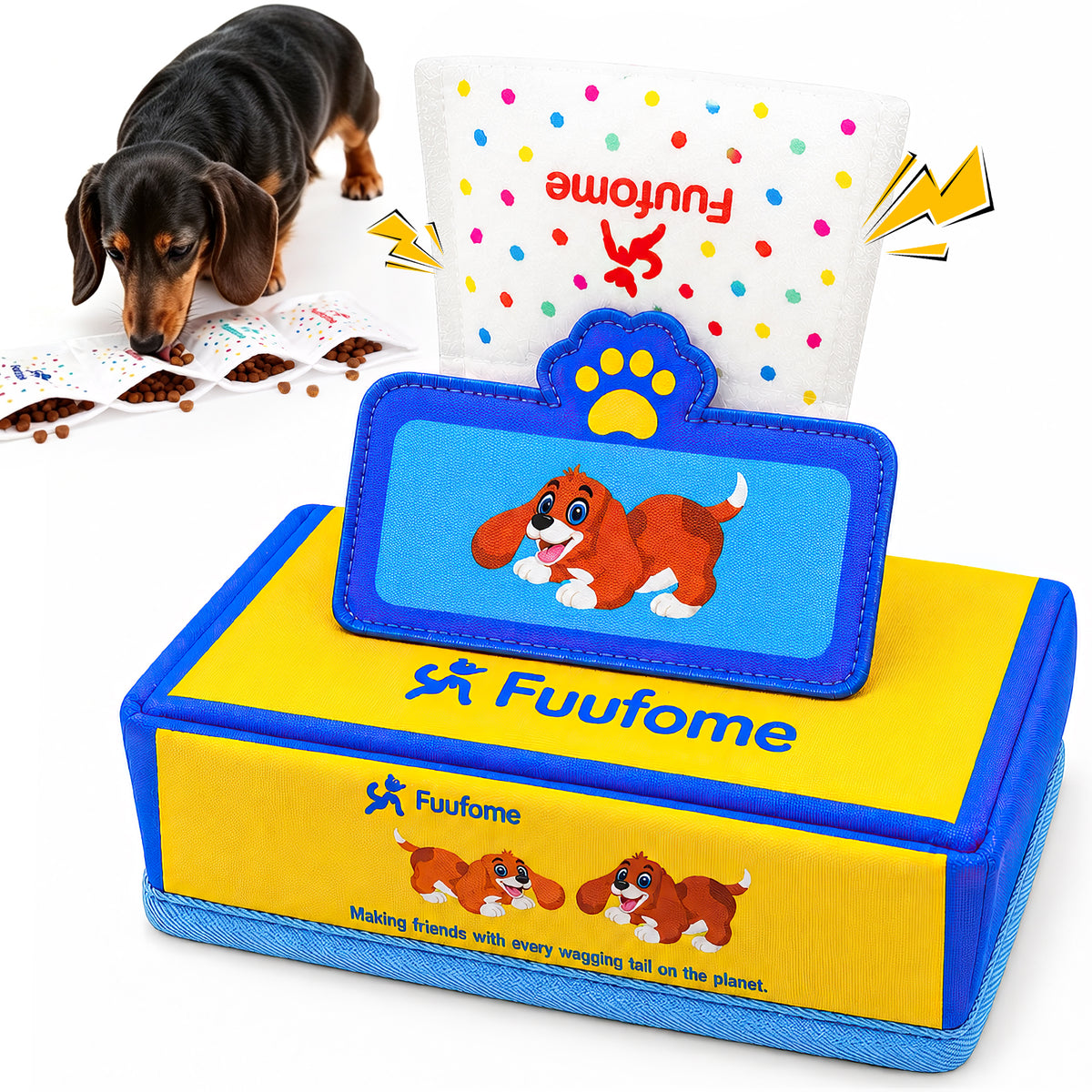 Fuufome  Sakshi imitation tissue box Squeaky Plush Dog Toy