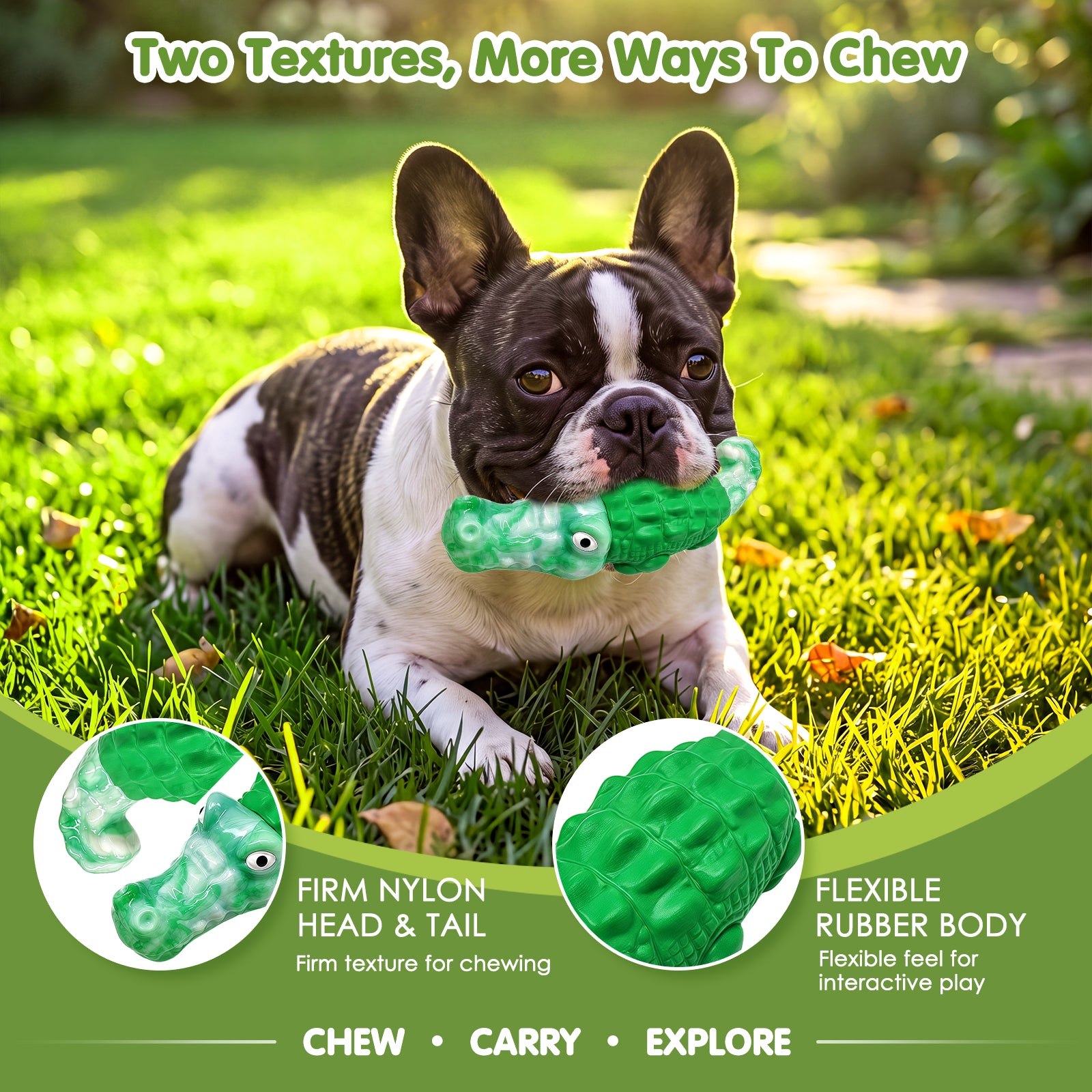 Fuufome  2 small-sized crocodiles Chew Dog Toy