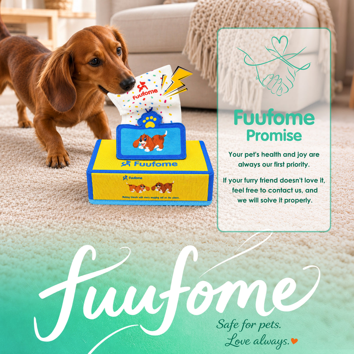 Fuufome  Sakshi imitation tissue box Squeaky Plush Dog Toy