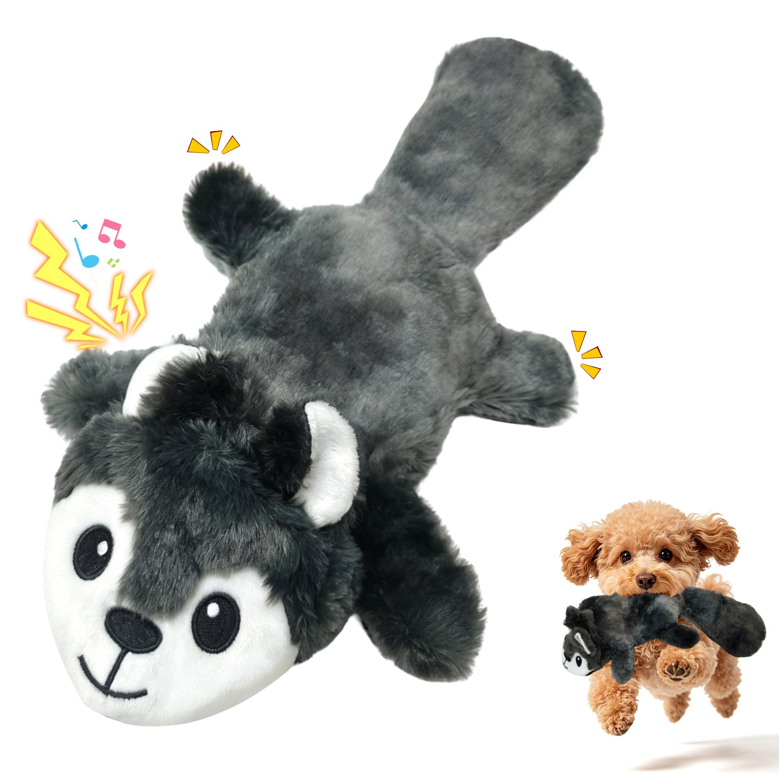 Fuufome Hollow Squirrel Squeaky Plush Dog Toy