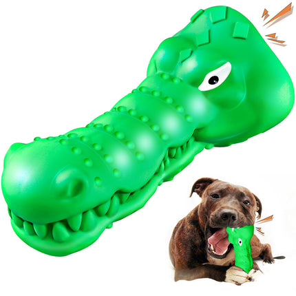 Fuufome Green Rubber Alligator Head Dog Chew Toy Main Figure 1
