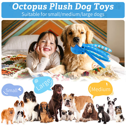 Octopus stuffed dog toy