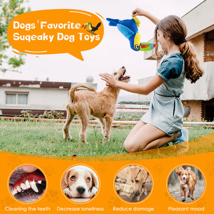 Fuufome Bite Resistant Toucan Squeak Plush Dog Toy Main Figure 3