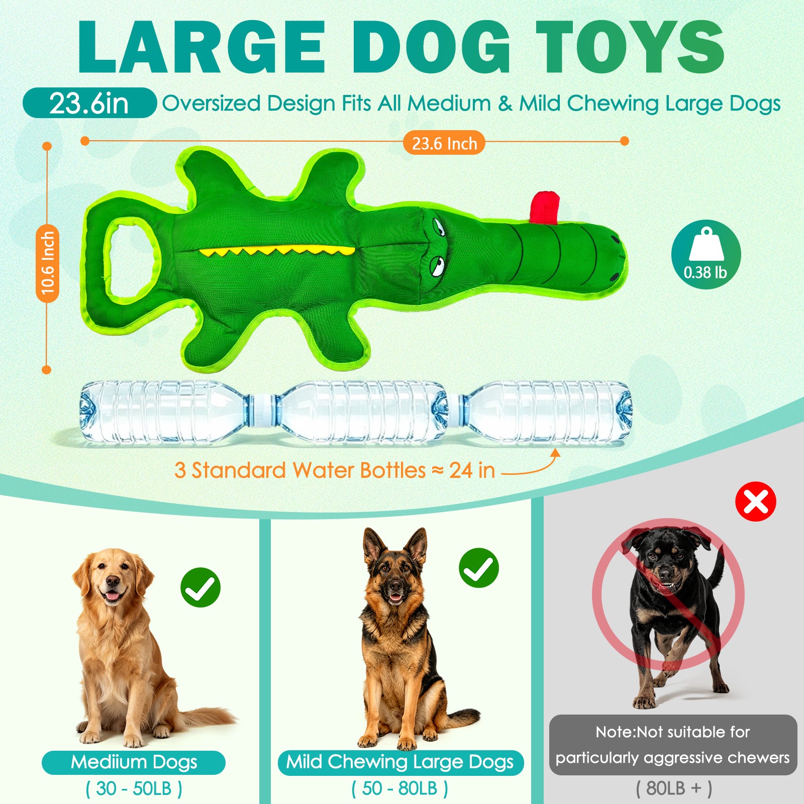 Fuufome Fanbra Stretch Crocodile Squeaky Plush Dog Toy