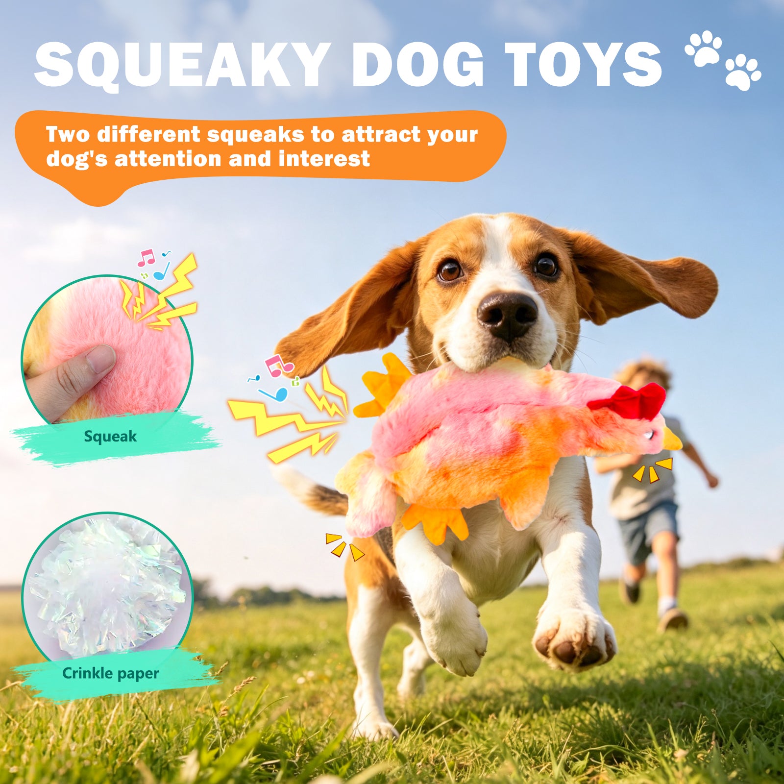 Fuufome Empty-shell Chicken Squeaky Plush Dog Toy