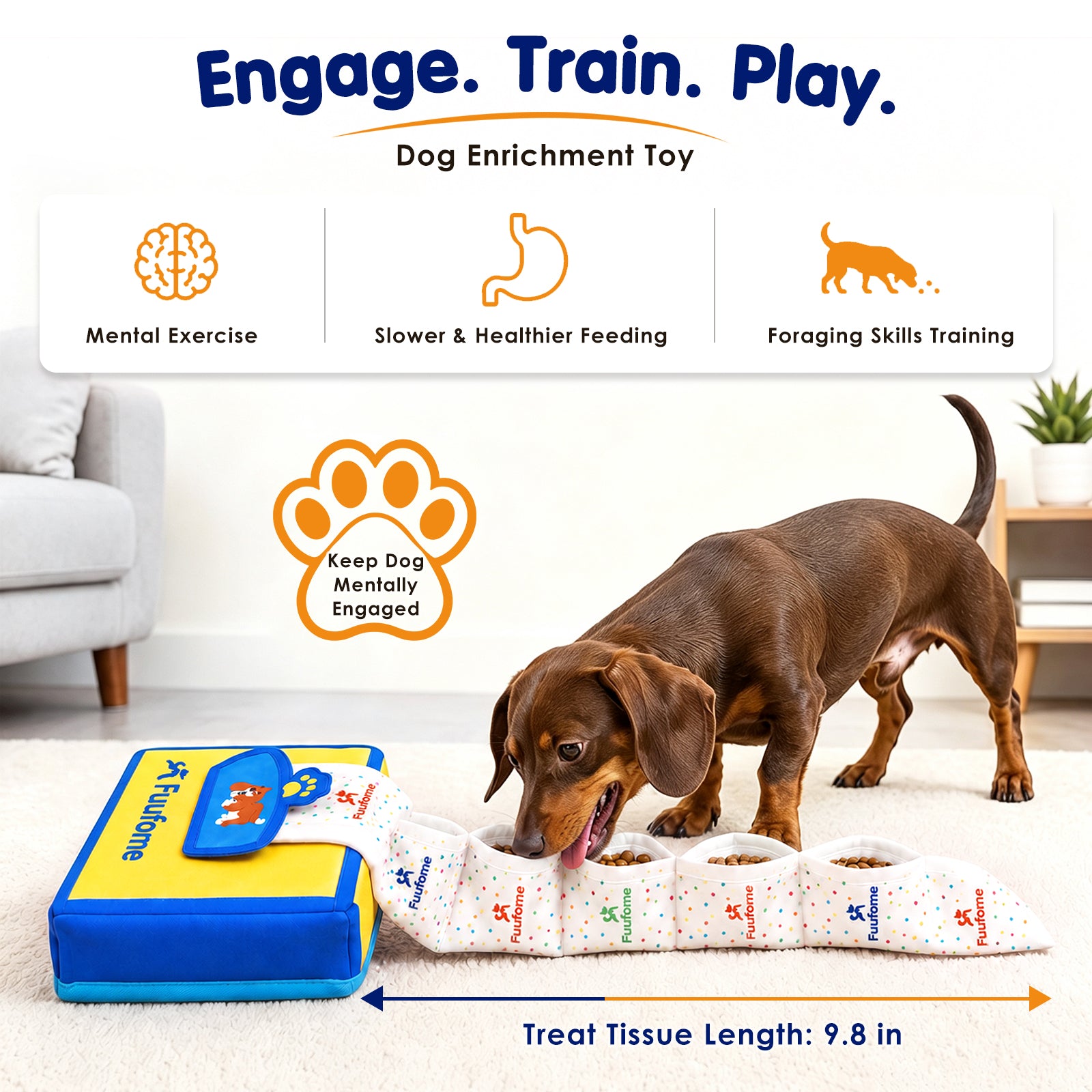 Fuufome  Sakshi imitation tissue box Squeaky Plush Dog Toy