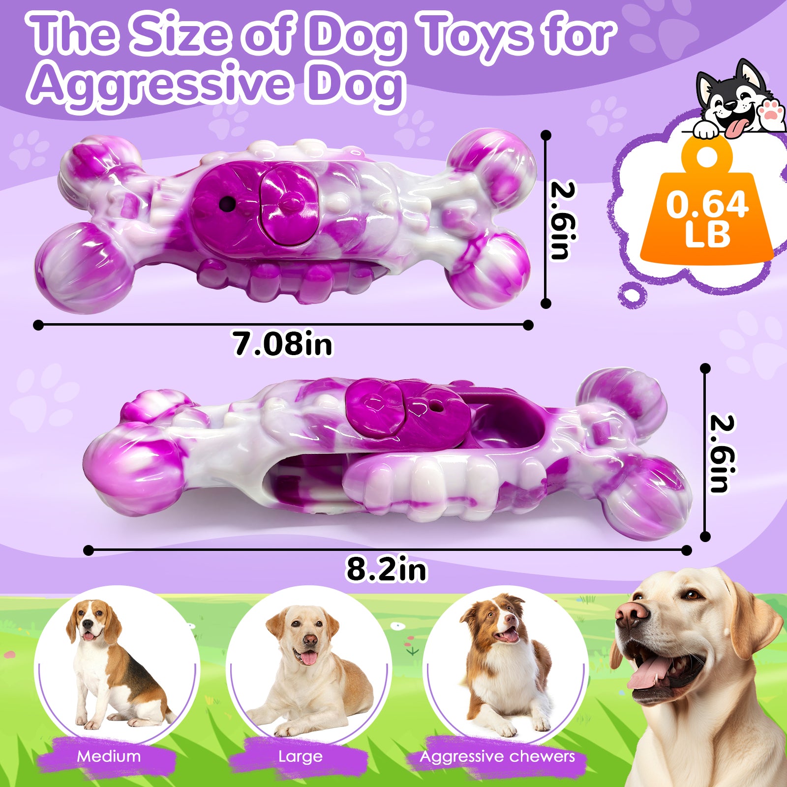 Fuufome Stretching Bone Chew Toy for Dogs