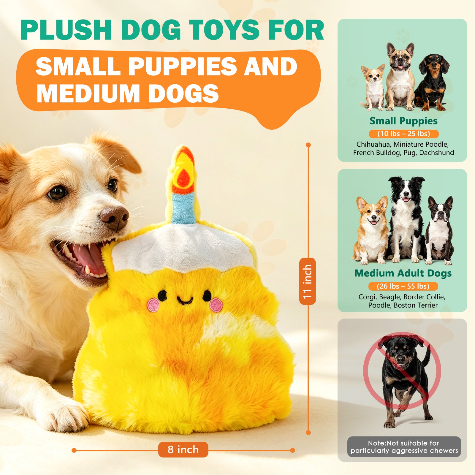 Fuufome Empty-shell cake Squeaky Plush Dog Toy