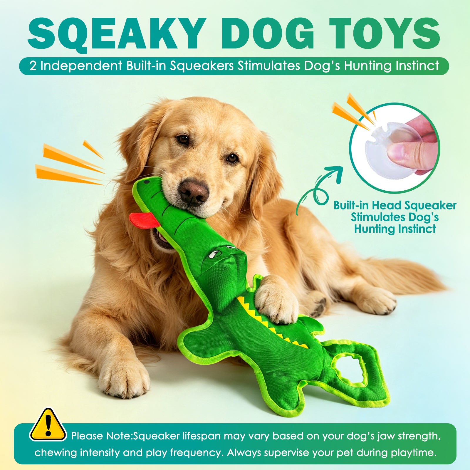 Fuufome Fanbra Stretch Crocodile Squeaky Plush Dog Toy