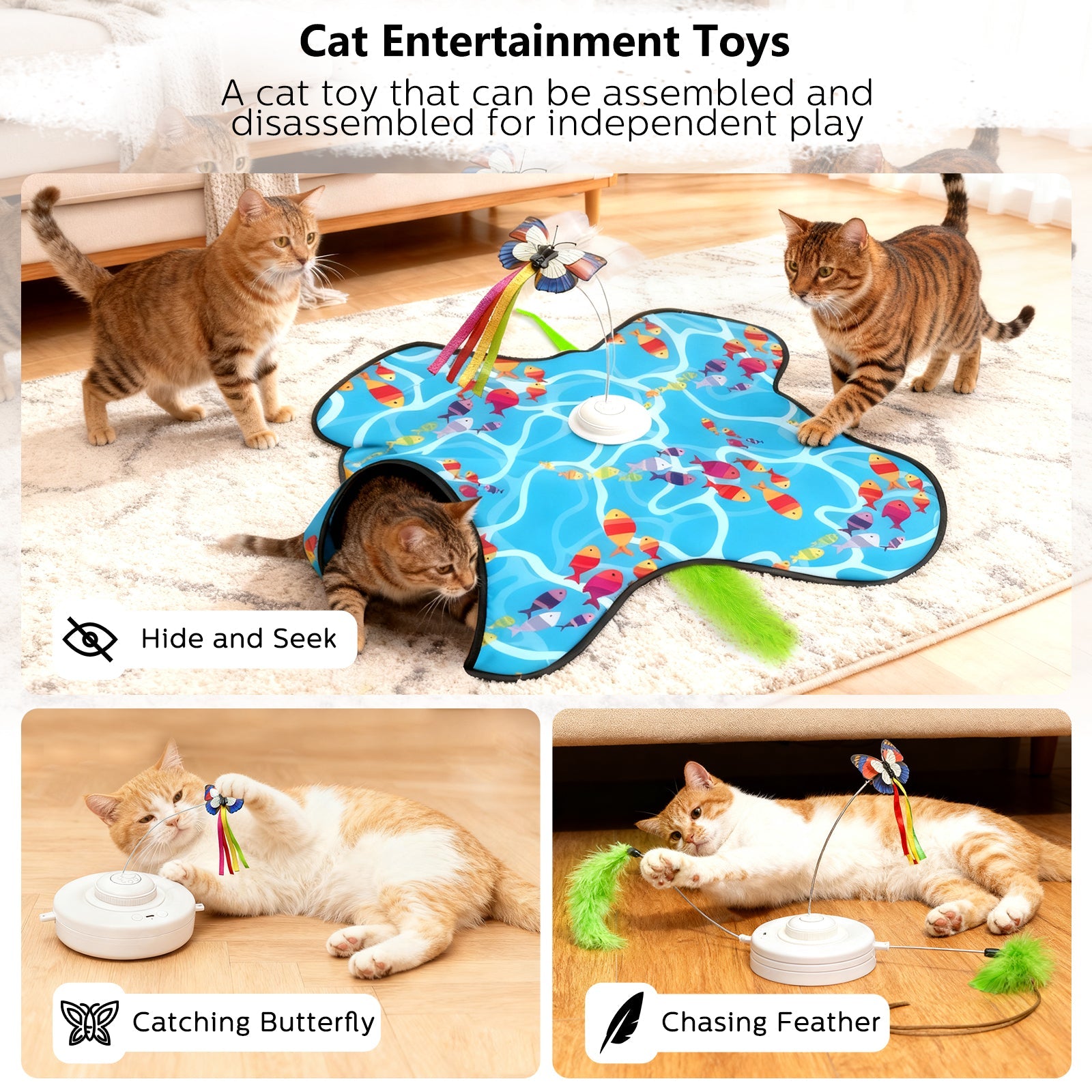 Fuufome Hide-and-Seek - Indoor Cat Interactive Toy
