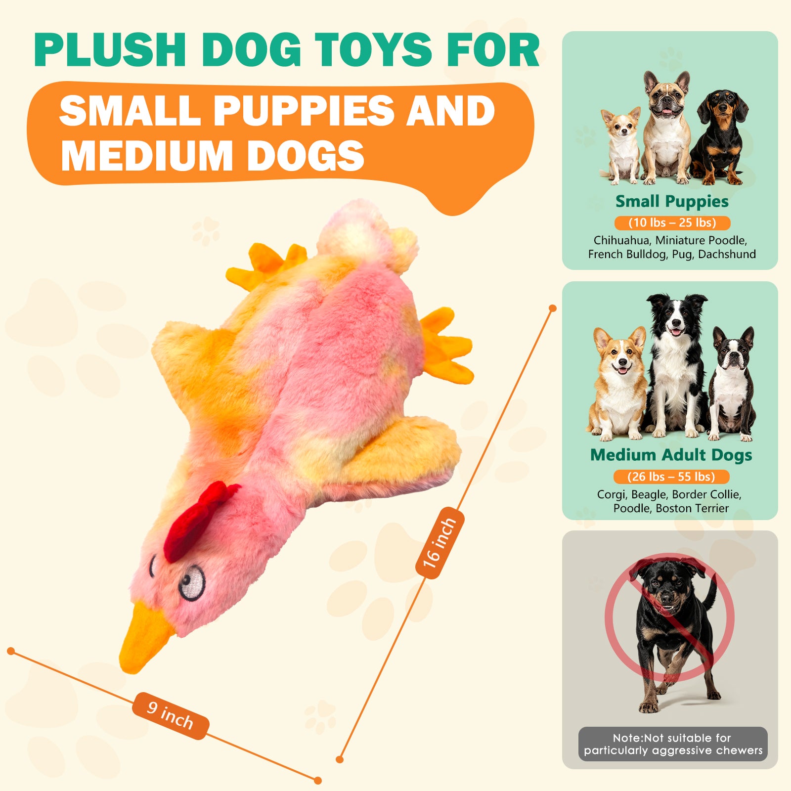 Fuufome Empty-shell Chicken Squeaky Plush Dog Toy