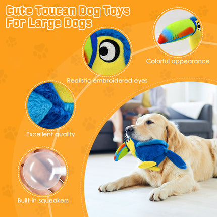 Fuufome Bite Resistant Toucan Squeak Plush Dog Toy Main Figure 4