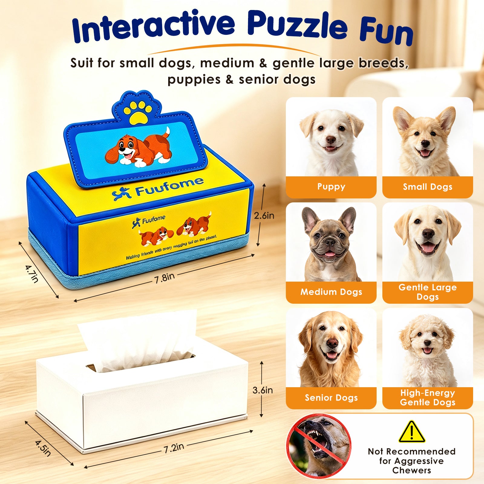 Fuufome  Sakshi imitation tissue box Squeaky Plush Dog Toy