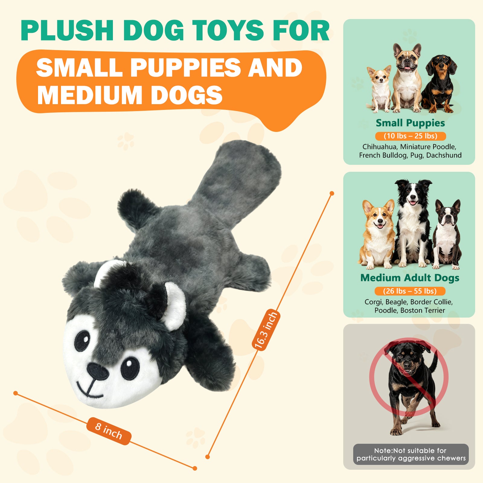Fuufome Hollow Squirrel Squeaky Plush Dog Toy