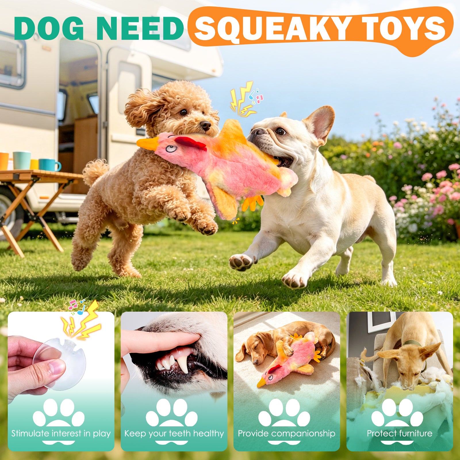 Fuufome Empty-shell Chicken Squeaky Plush Dog Toy