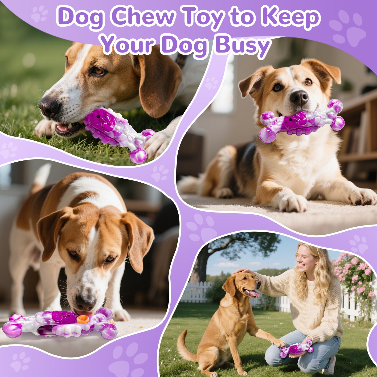 Fuufome Stretching Bone Chew Toy for Dogs