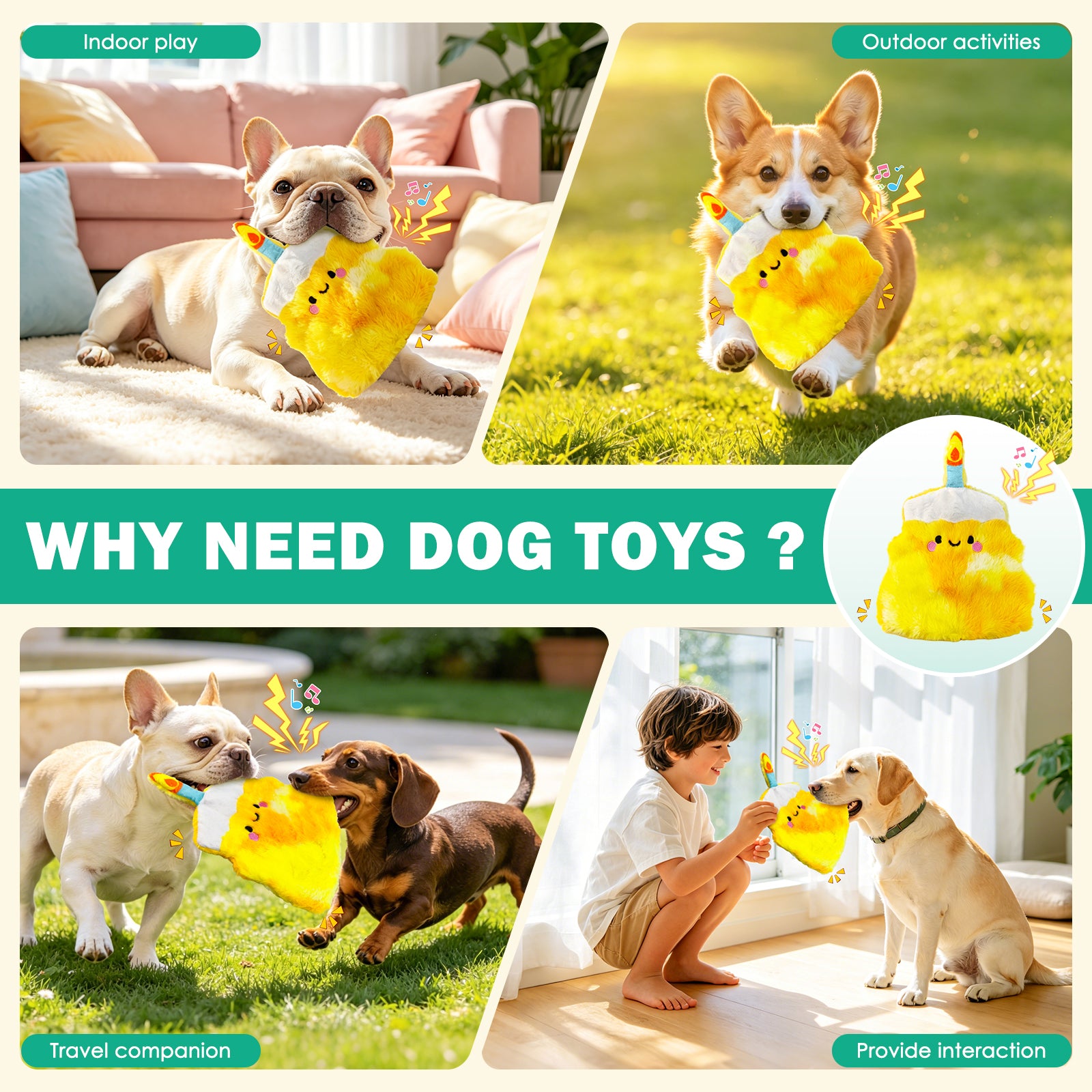 Fuufome Empty-shell cake Squeaky Plush Dog Toy