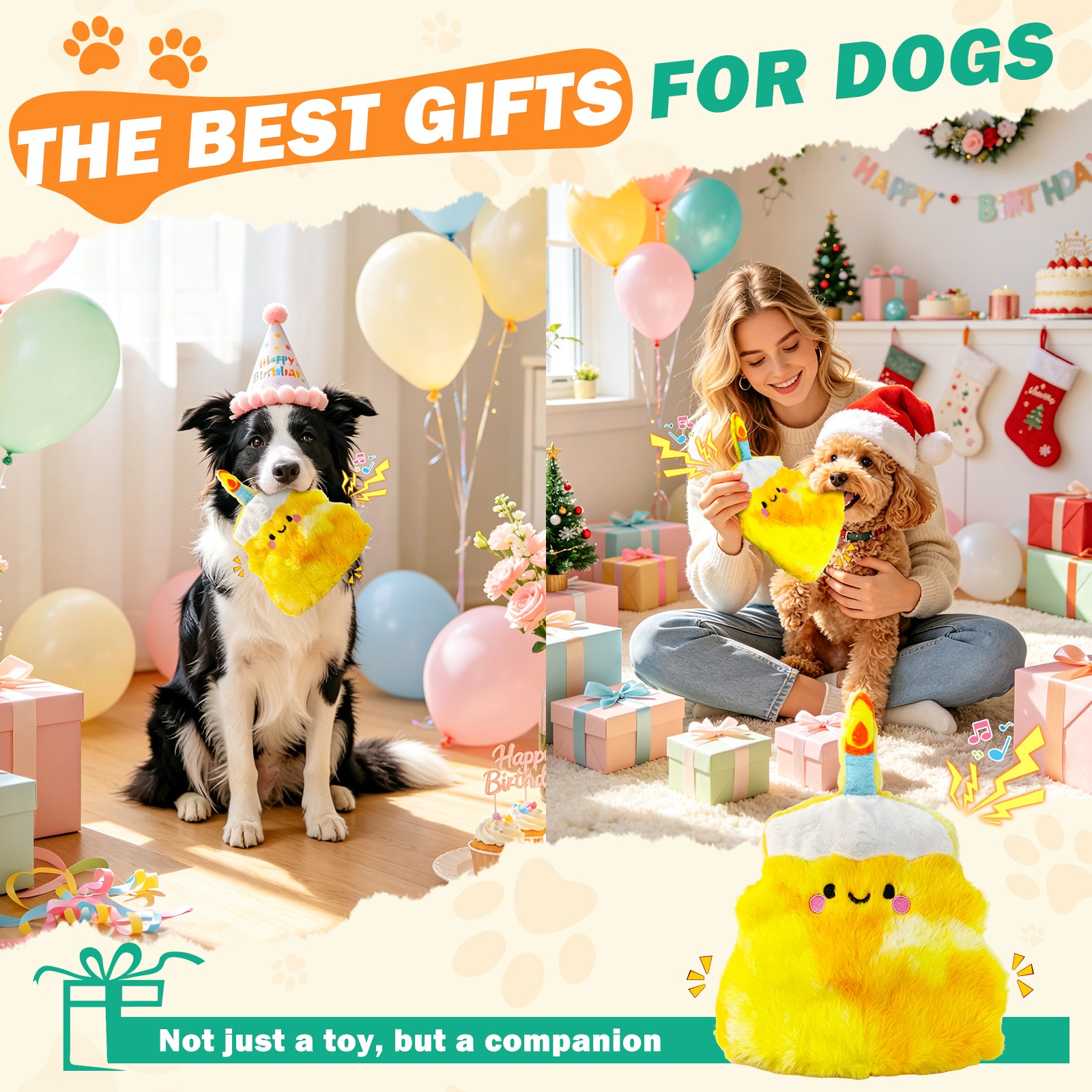 Fuufome Empty-shell cake Squeaky Plush Dog Toy