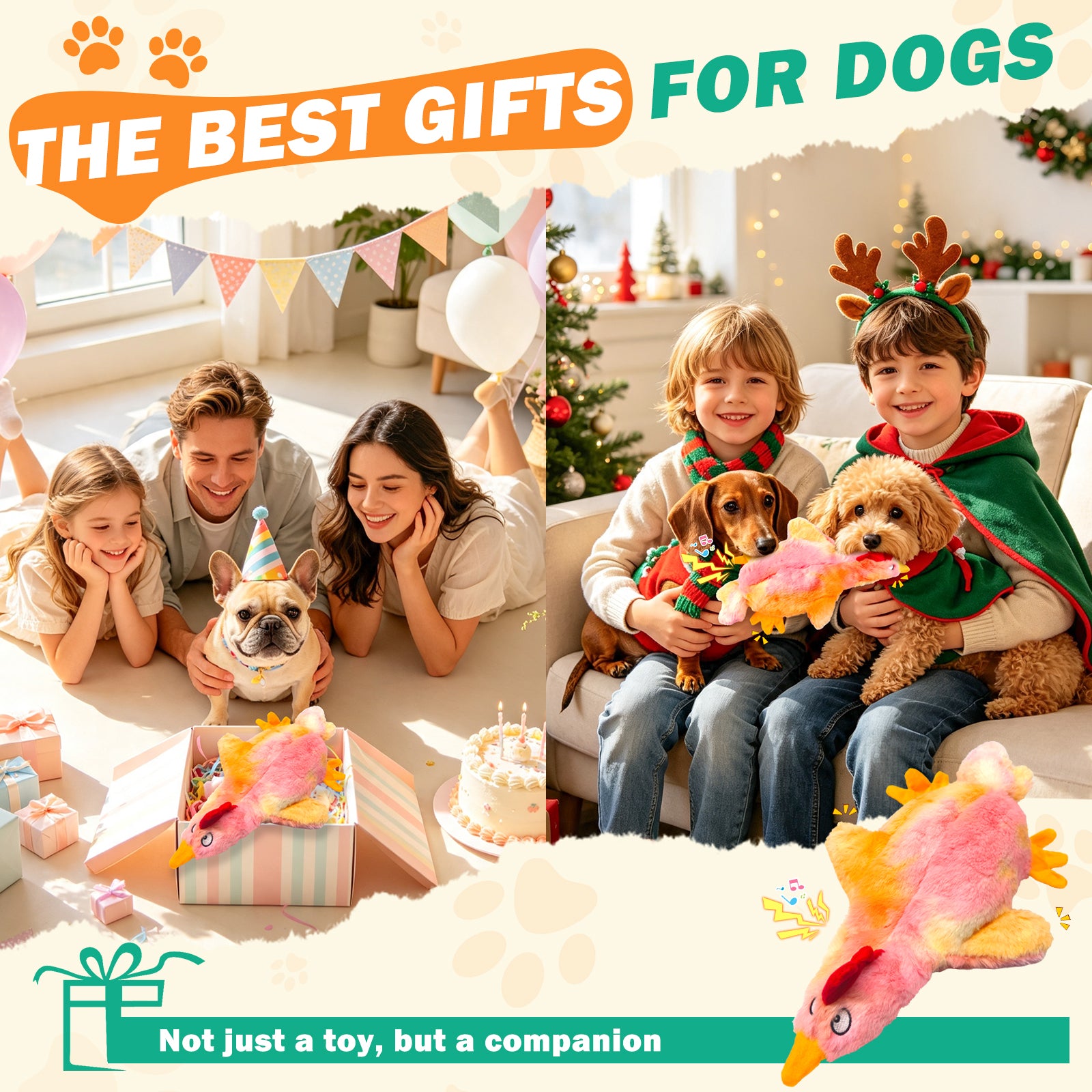 Fuufome Empty-shell Chicken Squeaky Plush Dog Toy