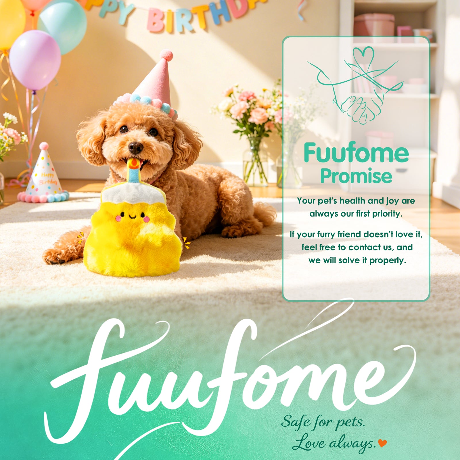 Fuufome Empty-shell cake Squeaky Plush Dog Toy