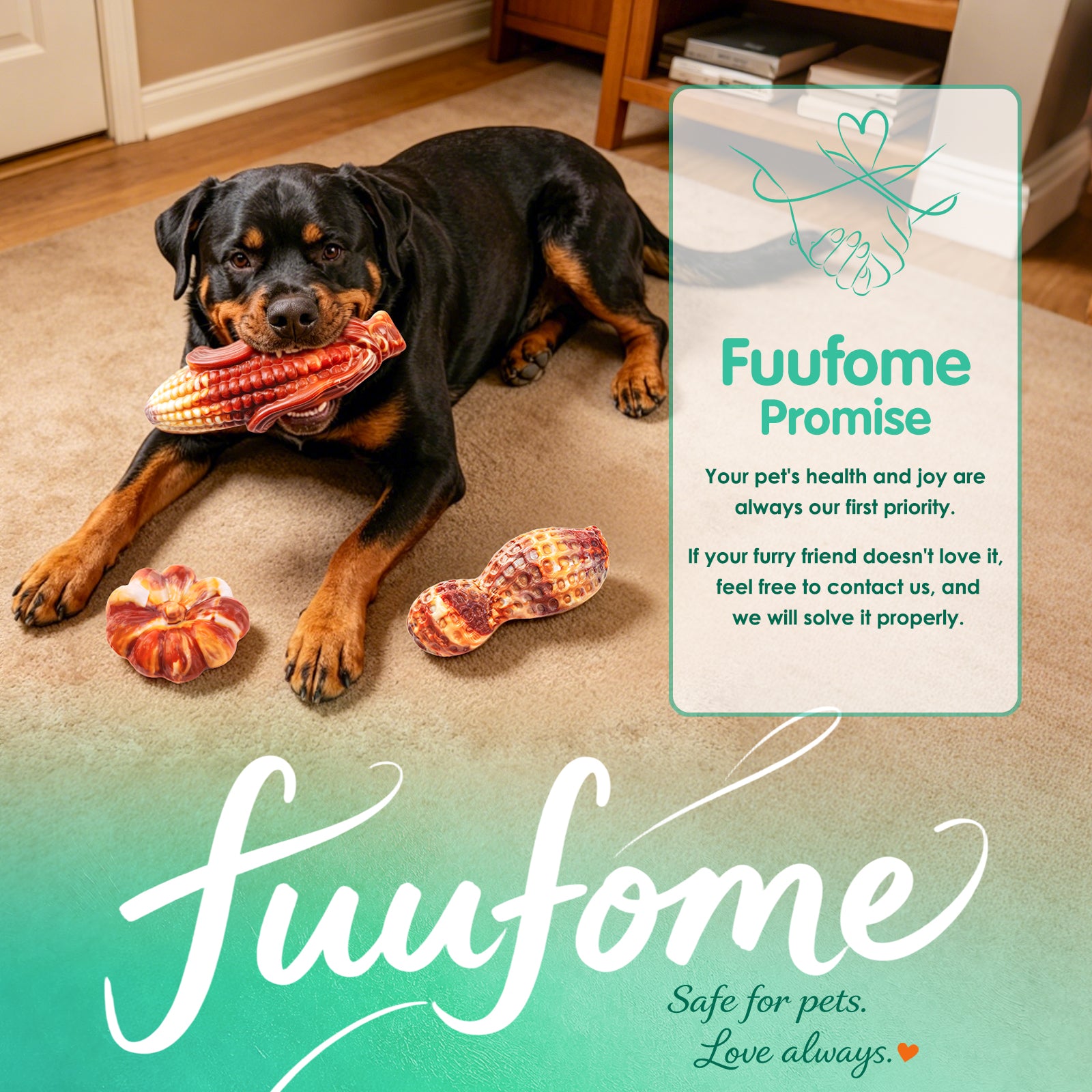 Fuufome Corn, peanuts and pumpkin set of 3 items Chew Dog Toy