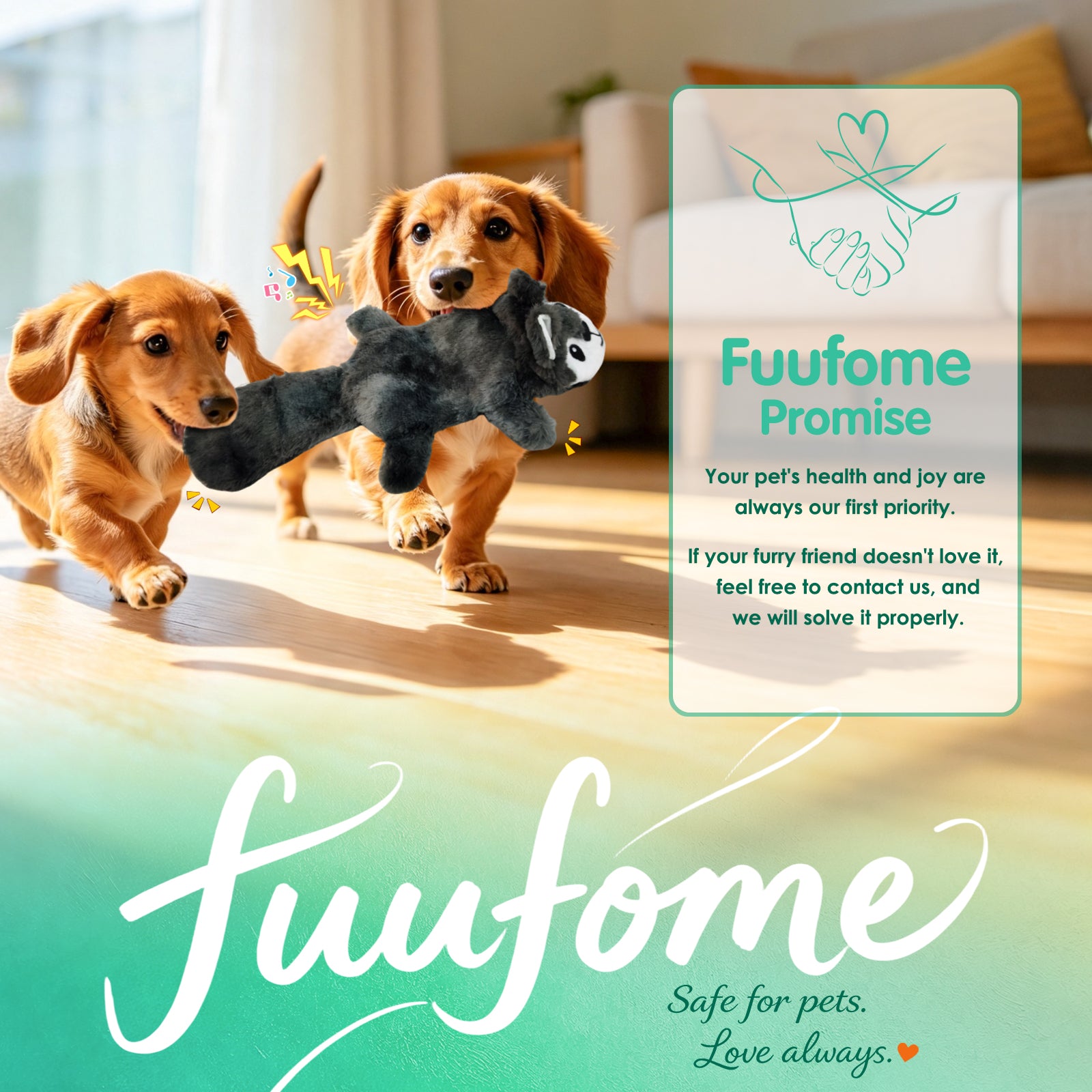 Fuufome Hollow Squirrel Squeaky Plush Dog Toy