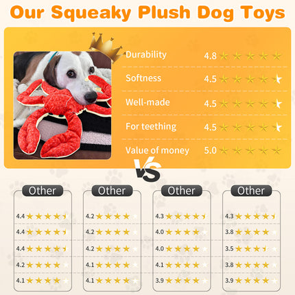 Fuufome Cute King Crab Squeak Plush Dog Toy Main Figure 3