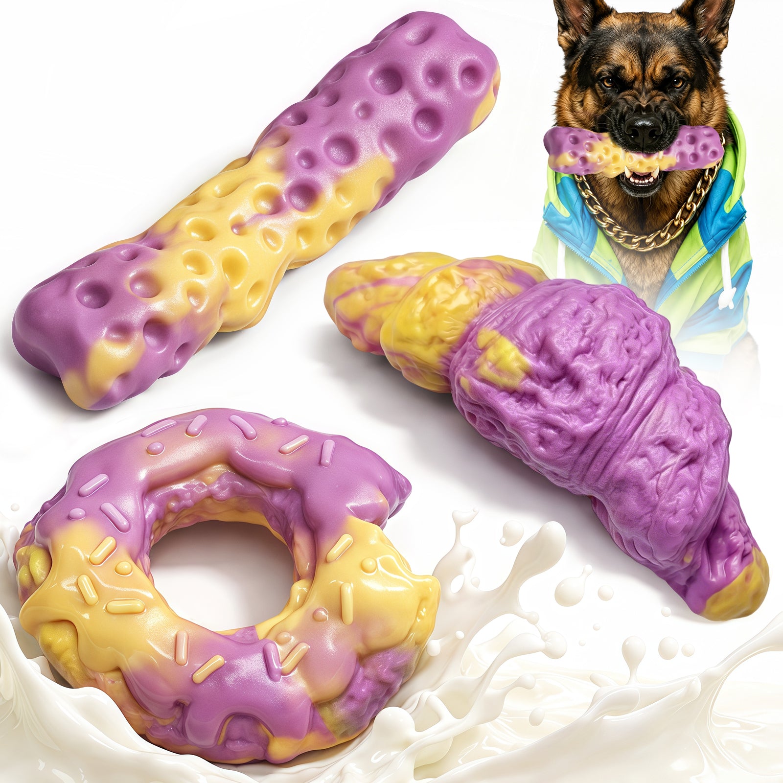 Fuufome Bread nylon three-piece set Chew Dog Toy