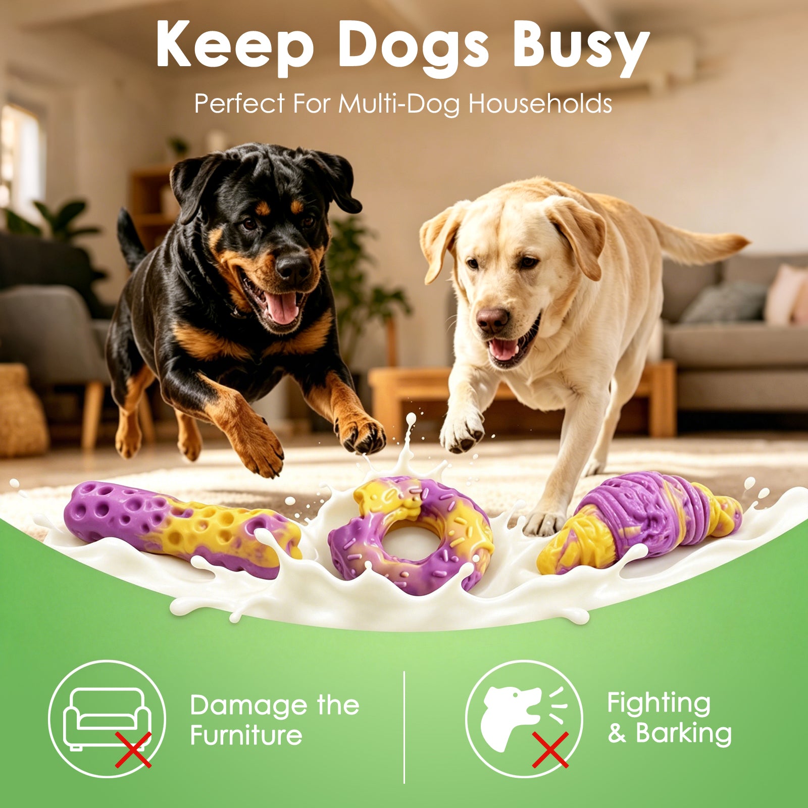 Fuufome Bread nylon three-piece set Chew Dog Toy