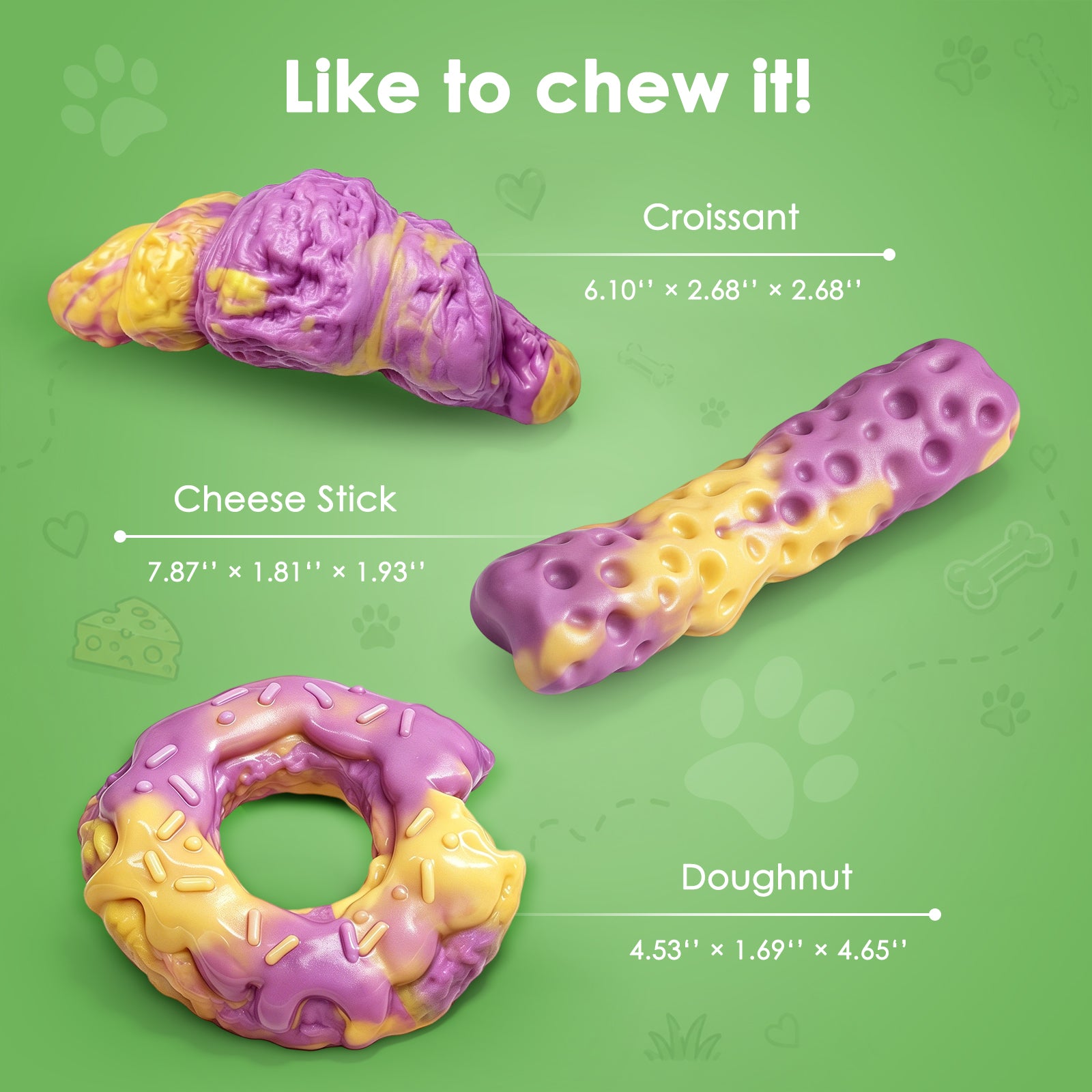 Fuufome Bread nylon three-piece set Chew Dog Toy