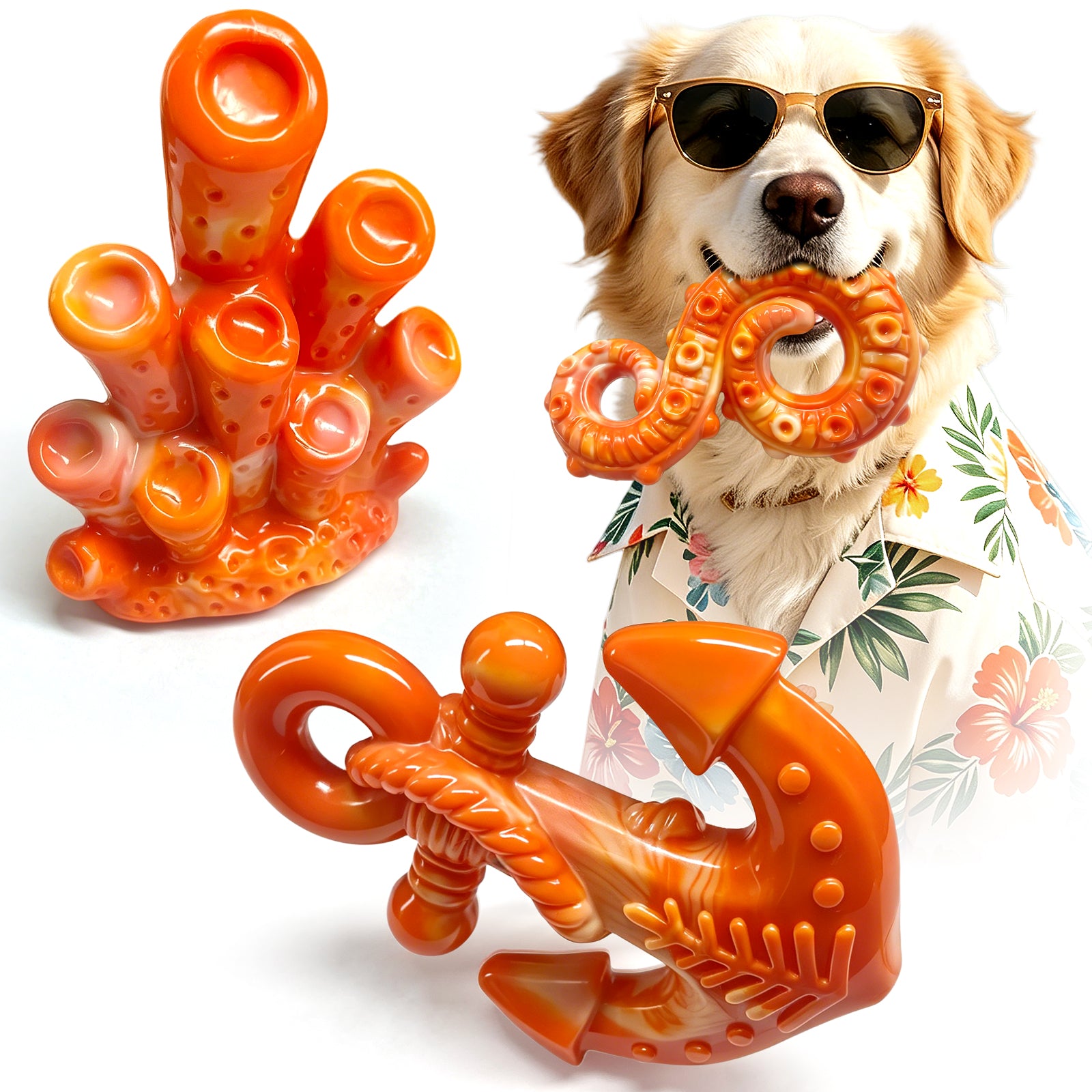 Fuufome Ocean Three-Piece Chew Dog Toy
