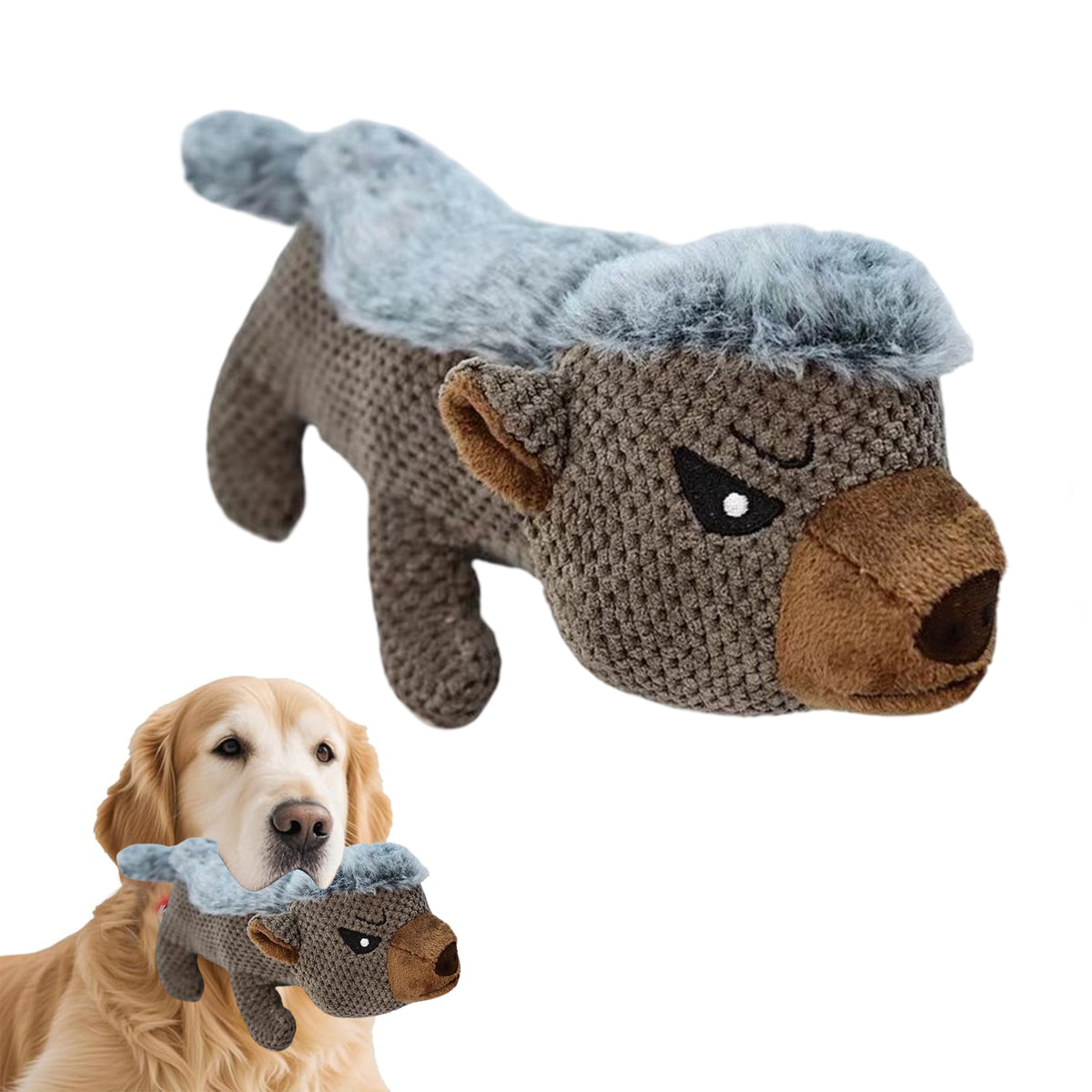 Fuufome Standing Position Hedgehog Squeaky Plush Dog Toy