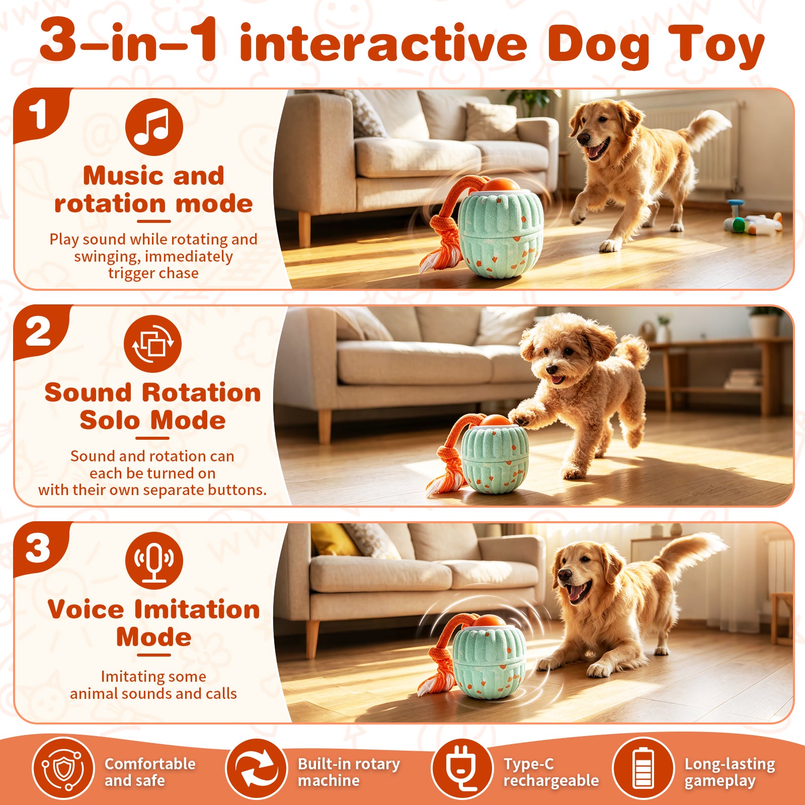 Fuufome Knot Electric Dog Ball